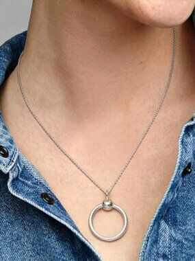 Pandora Small Sterling Silver Twisted Pendant Charm Holder